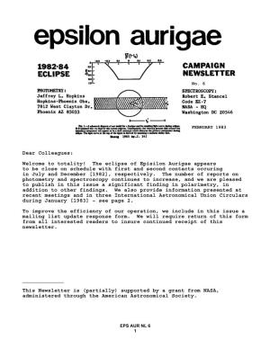 Eps Aur 1982-4 Newsletter No. 6 February 1983
