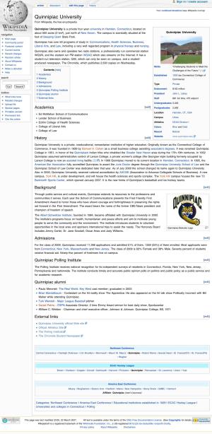 Quinnipiac University from Wikipedia, the Free Encyclopedia