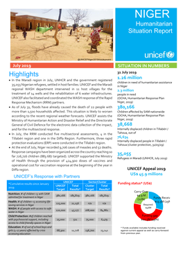 UNICEF Niger Humanitarian Situation Report-July 2019.Pdf