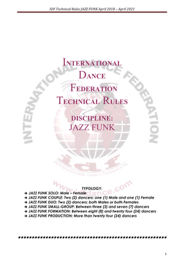 IDF Technical Rules JAZZ FUNK May 2015