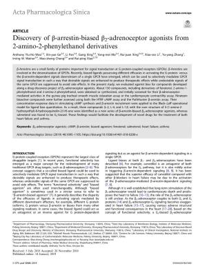 Discovery of Β-Arrestin-Biased Β2-Adrenoceptor Agonists from 2-Amino-2-Phenylethanol Derivatives