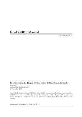Gnucobol Manual for Gnucobol 3.1