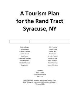 A Tourism Plan for the Rand Tract Syracuse, NY