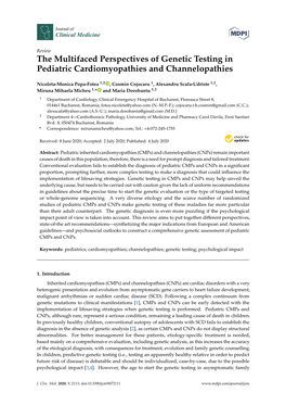 The Multifaced Perspectives of Genetic Testing in Pediatric Cardiomyopathies and Channelopathies