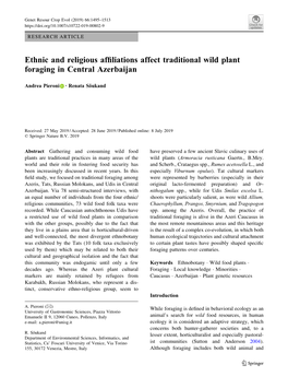 Ethnic and Religious Affiliations Affect Traditional Wild Plant Foraging In