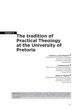 The Tradition of Practical Theology at the University of Pretoria