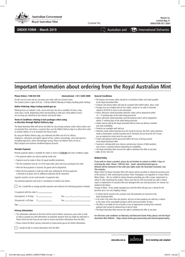Important Information About Ordering from the Royal Australian Mint