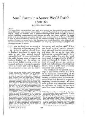 Small Farms in a Sussex Weald Parish, 1800-60