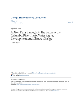 A River Runs Through It: the Future of the Columbia River Treaty, Water Rights, Development, and Climate Change , 29 Ga