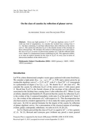 On the Class of Caustics by Reflection of Planar Curves 883