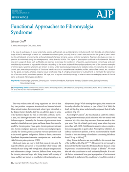 Functional Approaches to Fibromyalgia Syndrome