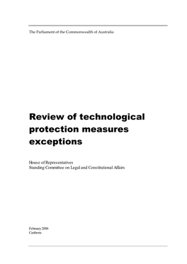 Review of Technological Protection Measures Exceptions