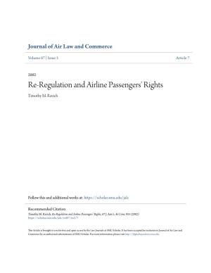 Re-Regulation and Airline Passengers' Rights Timothy M