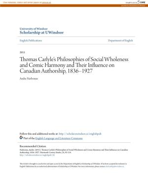 Thomas Carlyleâ•Žs Philosophies of Social Wholeness and Comic