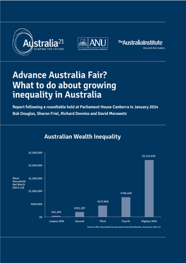 Advance Australia Fair? What to Do About Growing Inequality in Australia