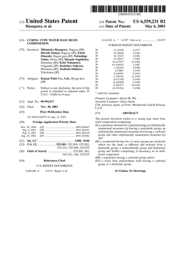 (12) United States Patent (10) Patent No.: US 6,559,231 B2 Hasegawa Et Al