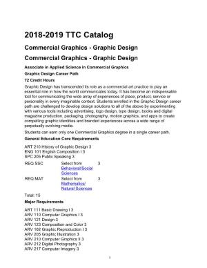 2018-2019 TTC Catalog Commercial Graphics - Graphic Design Commercial Graphics - Graphic Design
