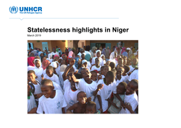 Statelessness Highlights in Niger March 2019