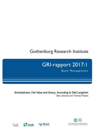 GRI-Rapport 2017:1 Bank Management