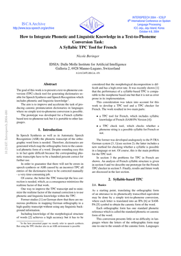 How to Integrate Phonetic and Linguistic Knowledge in a Text-To-Phoneme Conversion Task: a Syllabic TPC Tool for French