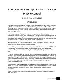 Fundamentals and Application of Karate Muscle Control