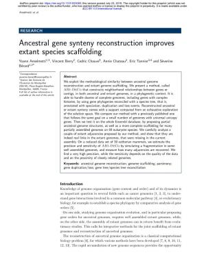 Ancestral Gene Synteny Reconstruction Improves Extant Species Scaffolding