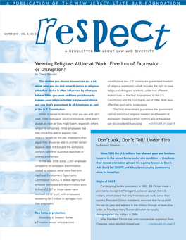 Wearing Religious Attire at Work: Freedom of Expression Or Disruption? by Cheryl Baisden