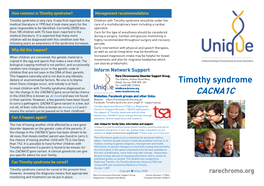 Timothy Syndrome CACNA1C
