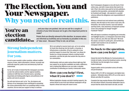 The Election, You and Your Newspaper