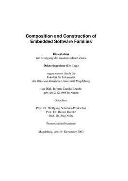 Composition and Construction of Embedded Software Families