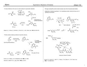 Asymmetric Alkylation of Enolates Chem 115