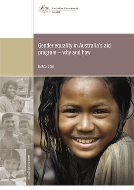 Gender Equality in Australia's Aid Program – Why And