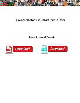 Leave Application for Chhath Puja in Office