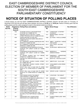 Notice of Situation of Polling Places