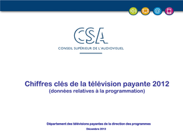 Chiffres Clés De La Télévision Payante 2012 (Données Relatives À La Programmation)