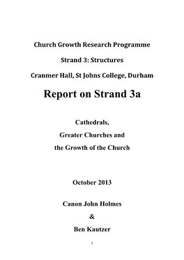 Report on Strand 3A