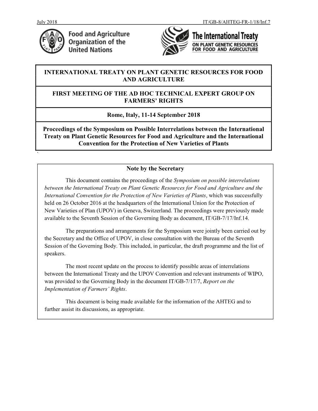Draft Proceedings Symposium Treaty-UPOV