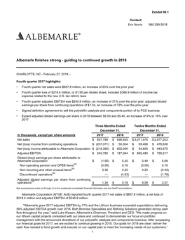 Q4 2017 Earnings Release