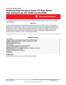 Understanding Functional Safety FIT Base Failure Rate Estimates Per IEC 62380 and SN 29500