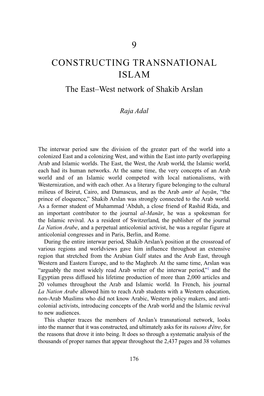 Constructing Transnational Islam: the East–West Network of Shakib Arslan