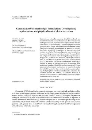 Curcumin Phytosomal Softgel Formulation