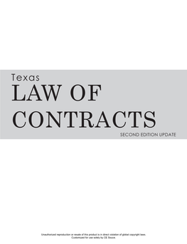Texas LAW of CONTRACTS SECOND EDITION UPDATE