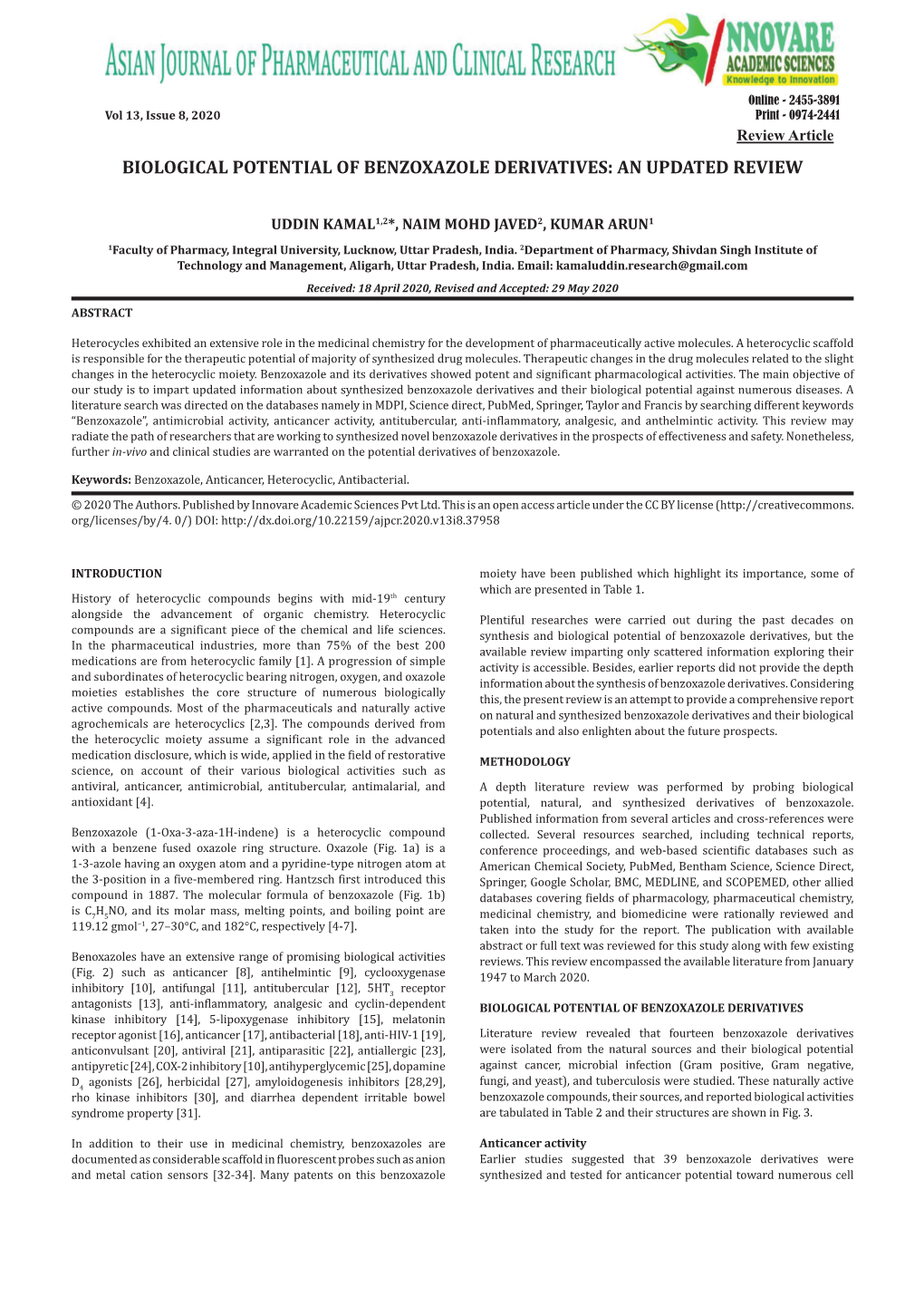 Biological Potential of Benzoxazole Derivatives: an Updated Review