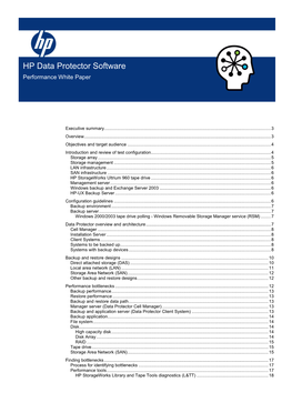HP Data Protector Software Performance White Paper