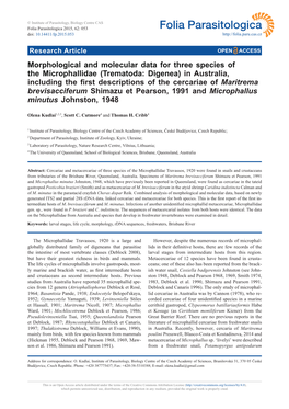 Morphological and Molecular Data for Three Species of the Microphallidae