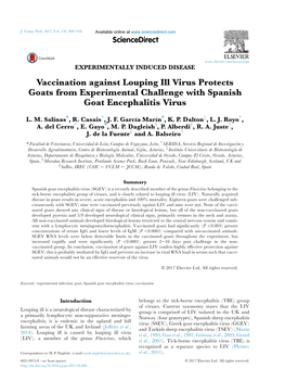 Vaccination Against Louping Ill Virus Protects Goats from Experimental Challenge with Spanish Goat Encephalitis Virus