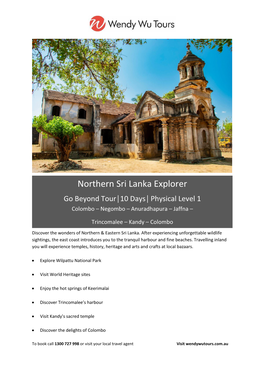Northern Sri Lanka Explorer