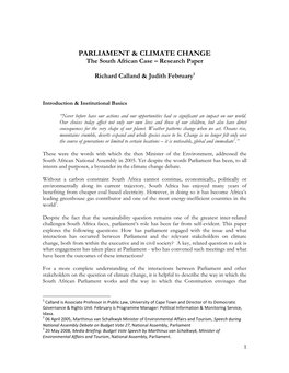 Parliament & Climate Change
