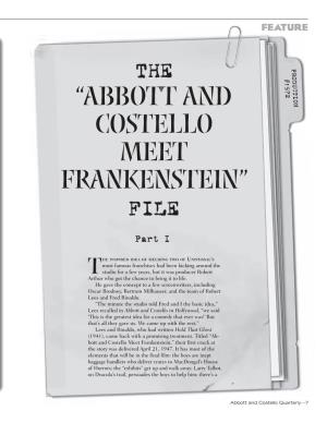 “Abbott and Costello Meet Frankenstein” File