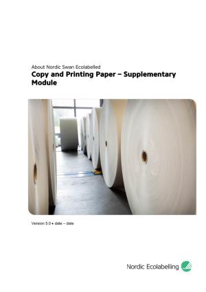 Copy and Printing Paper – Supplementary Module